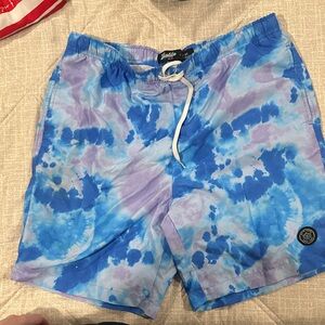 Goodfellow & Co Blue and Purple Tie-Dye Swim Trunks